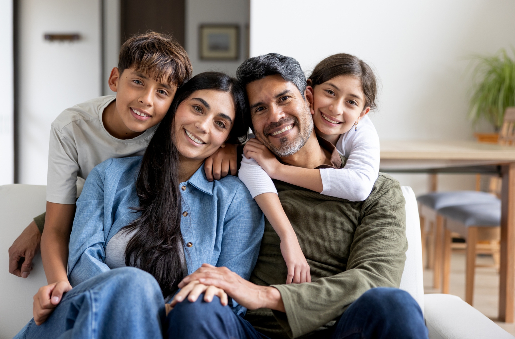 Family receiving general dental care at a dental office
