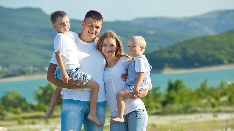 A happy family after visiting Deep River Family & Cosmetic Dentistry, NC