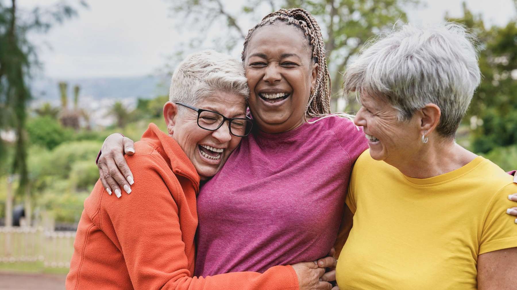 friends talking about gum disease treatment in high point